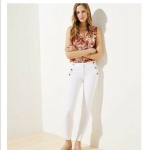 Loft White Sailor Pants in Curvy Fit